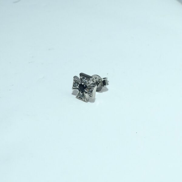 Cross Black Stone Stud
