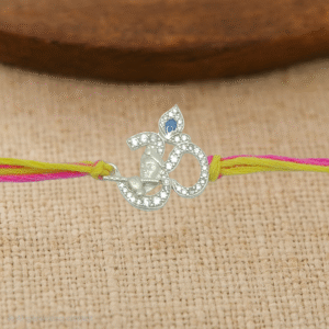 Krishna Om Rakhi – Diamond Studded with Mor Pankh & Face Detailing