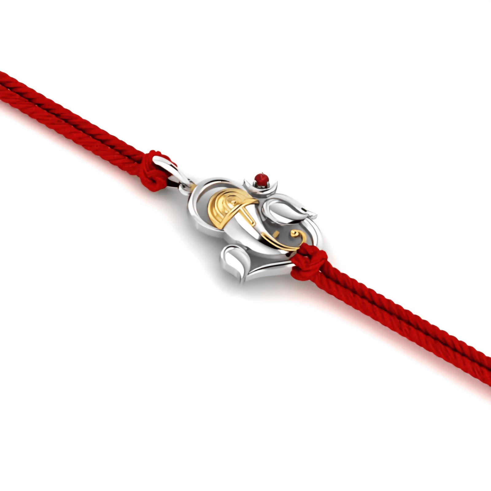Ganesha Rakhi Pendant – Dual-Tone Silver-Gold | Rakhi to Locket | Lustra