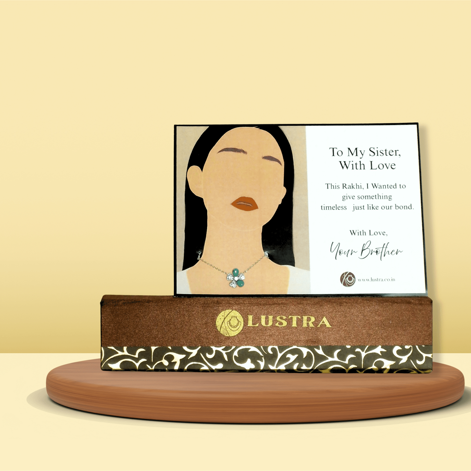 Rakhi Gift Hamper for Sister – Pendant, Ferrero, Candle & More | Lustra