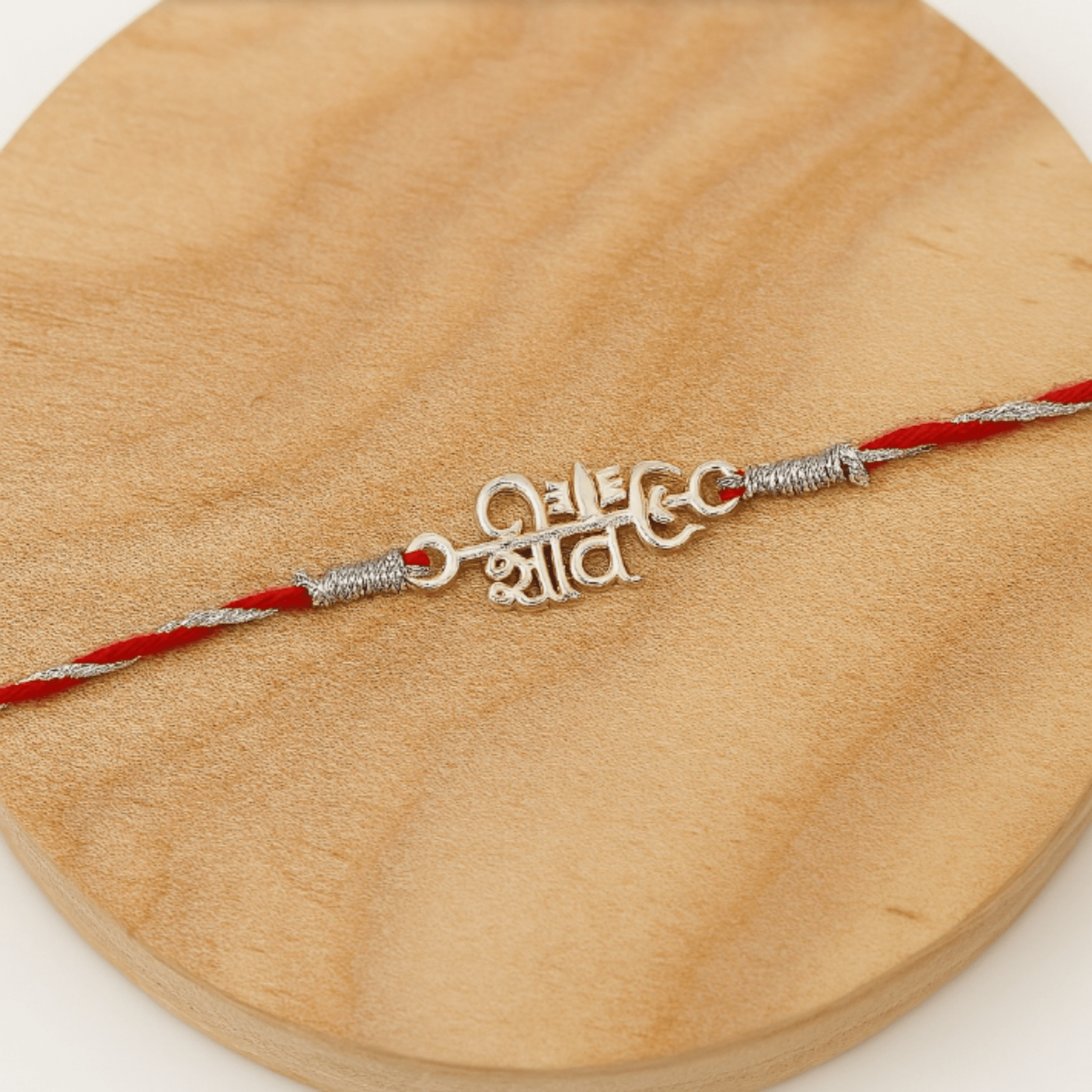 Shiv Trishul Rakhi – Silver Script with Third Eye Tilak | Lustra