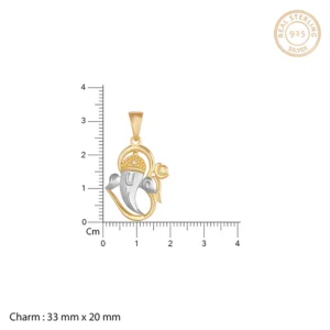 Divine Aura Sterling Silver Ganesha Pendant