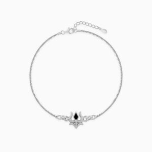 Black Trishul Bracelet in 92.5 Silver – Minimal Divine Charm