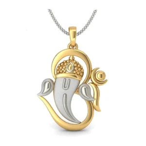 Divine Aura Sterling Silver Ganesha Pendant