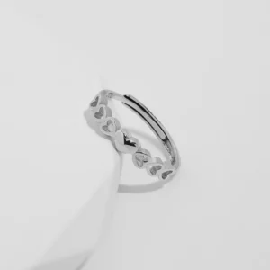 Endless Hearts Sterling Silver Heart Band