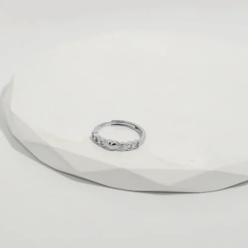 Endless Hearts Sterling Silver Heart Band