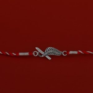 Infinity Feather Rakhi – Red Thread with Toggle Closure
