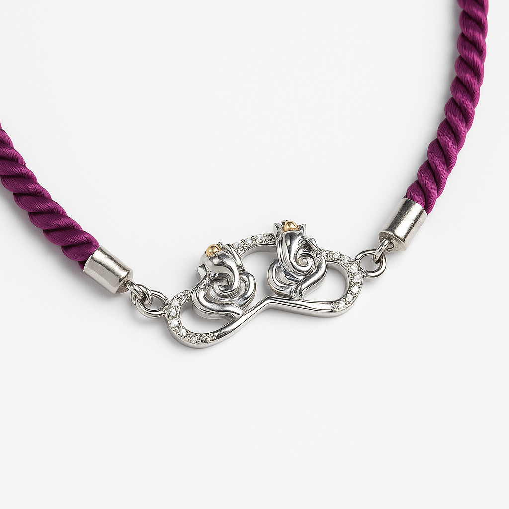 Dual Ganesha Rakhi with Studded Frame – Lustra 92.5 Silver