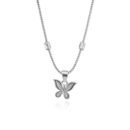 Butterfly Embrace Pendant with silver chain and sparkling butterfly charm