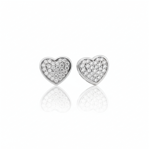 Sparkling Heartbeat Stud Earrings